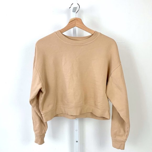 girlfriend collective Tops - Girlfriend Collective Cropped Sweatshirt Canyon Long Sleeve Pullover Top Size S